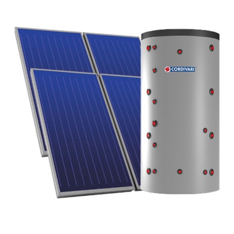 Sistema solare termico cordivari combi 2 da 500 litri a circolazione forzata da 10 mq TF