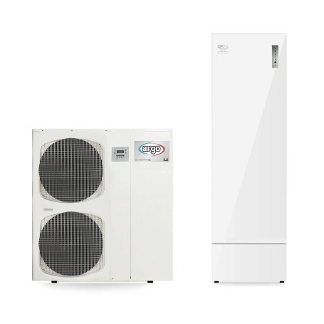Sistema a pompa di calore Argo iM 14 kW trifase con inverter e accumulo ACS Emix tank 200 litri
