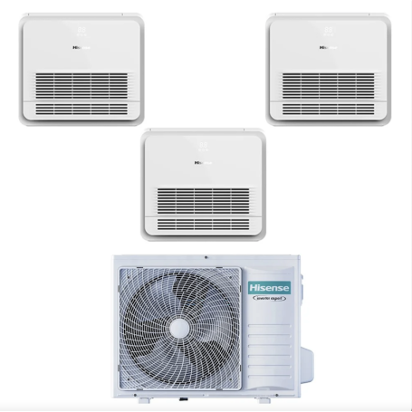 Climatizzatore con inverter trial split Console Hisense AKT26 + AKT35 9000+9000+12000 Btu R32 in A++ 3AMW62U4RJC