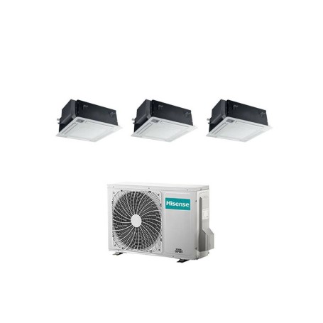 Condizionatore con inverter a cassetta 4 Vie Hisense trial split 9000+9000+9000 Btu in A++ con R32 3AMW72U4RJC