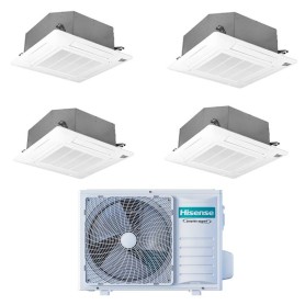 Condizionatore con inverter a cassetta 4 Vie Hisense quadri split 9000+9000+9000+9000 Btu in A++ con R32 4MW105U4RAA