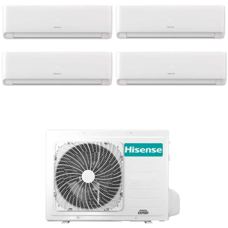 Climatizzatore Inverter Hisense Ecosense Wi-fi Quadri Split 9000+9000+9000+12000 Btu 4AMW81U4RJC R-32 A++