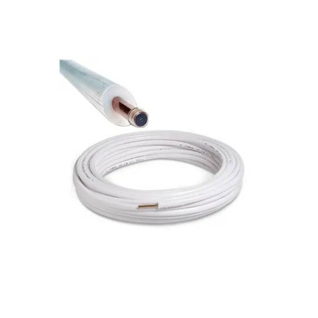 Tubo rame rivestito condizionamento rotolo da 50 mt 3/8 isolato 1 mm