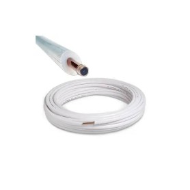 Tubo rame rivestito condizionamento rotolo da 25 mt 3/8 isolato spessore 1mm