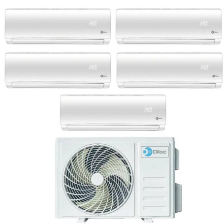 Climatizzatore Inverter Diloc Over penta split 9000+9000+9000+9000+9000 Btu FREEDOM500 R 32 A++ Wi-fi Opzionale