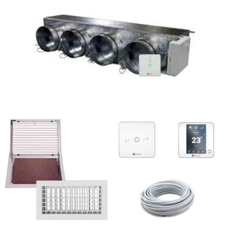 Kit Plenum completo Airzone Easyzone 4 zone con serrande motorizzate wifi, centralina e interfaccia