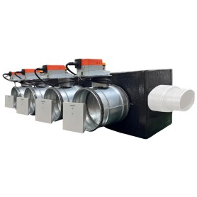 Plenum canalizzato con serrande motorizzate wifi a 4 zone, centralina e interfaccia Siemens con attacco laterale VMC