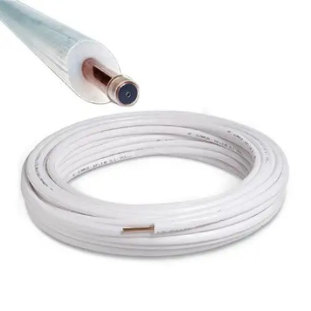 Tubo rame rivestito condizionamento rotolo da 10 mt 3/8 isolato spessore 1mm