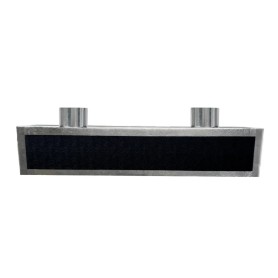 Plenum in poliuretano espanso a 2 zone con 2 attacchi con collarini in alluminio da 150 mm