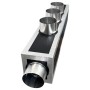 Plenum in poliuretano espanso a 5 zone con 5 attacchi con collarini in alluminio da 150 mm