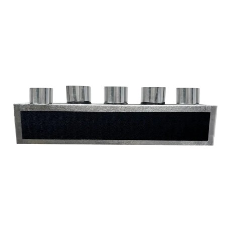 Plenum in poliuretano espanso a 5 zone con 5 attacchi con collarini in alluminio da 150 mm