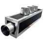 Plenum in poliuretano espanso a 6 zone con 6 attacchi con collarini in alluminio da 150 mm
