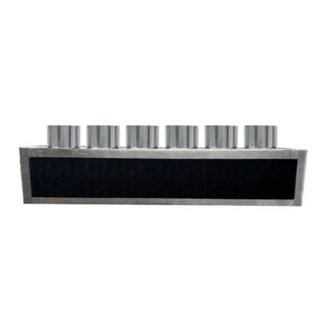 Plenum in poliuretano espanso a 6 zone con 6 attacchi con collarini in alluminio da 150 mm