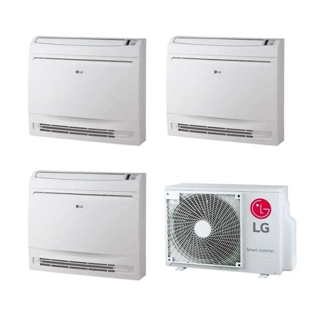 Climatizzatore a console LG trial split da 9000+9000+12000 btu UQ09F+UQ12F inverter con R32 in A+++ MU3R21