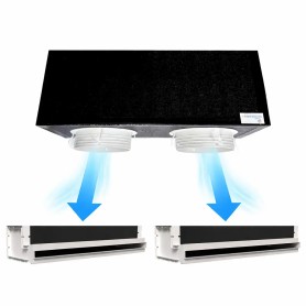 Kit Plenum canalizzato in poliuretano espanso a 2 zone completo di plenum feritoia a scomparsa L. 300 mm