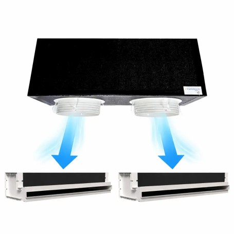 Kit Plenum canalizzato in poliuretano espanso a 2 zone completo di plenum feritoia a scomparsa L. 300 mm