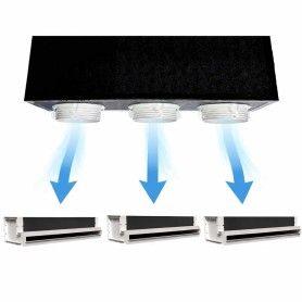 Kit Plenum canalizzato in poliuretano espanso a 3 zone completo di plenum feritoia a scomparsa L. 300 mm 