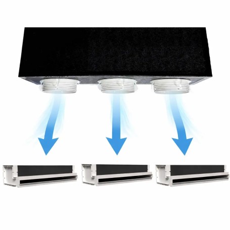Kit Plenum canalizzato in poliuretano espanso a 3 zone completo di plenum feritoia a scomparsa L. 300 mm 