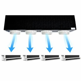 Kit Plenum canalizzato in poliuretano espanso a 4 zone completo di plenum feritoia a scomparsa L. 300 mm