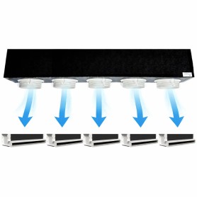 Kit Plenum canalizzato in poliuretano espanso a 5 zone completo di plenum feritoia a scomparsa L. 300 mm 