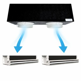Kit Plenum canalizzato in poliuretano espanso a 2 zone completo di plenum 2 feritoie a scomparsa L. 300 mm 