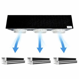 Kit Plenum canalizzato in poliuretano espanso a 3 zone completo di plenum 2 feritoie a scomparsa L. 300 mm  