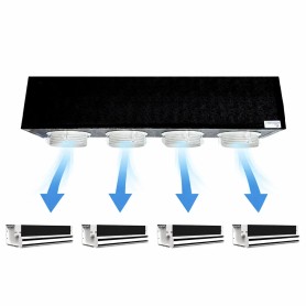 Kit Plenum canalizzato in poliuretano espanso a 4 zone completo di plenum 2 feritoie a scomparsa L. 300 mm   