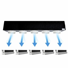 Kit Plenum canalizzato in poliuretano espanso a 5 zone completo di plenum 2 feritoie a scomparsa L. 300 mm    