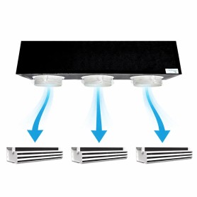 Kit Plenum canalizzato in poliuretano espanso a 3 zone completo di plenum 3 feritoie a scomparsa L. 300 mm 