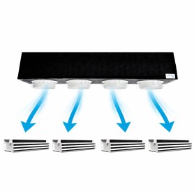 Kit Plenum canalizzato in poliuretano espanso a 4 zone completo di plenum 3 feritoie a scomparsa L. 300 mm 