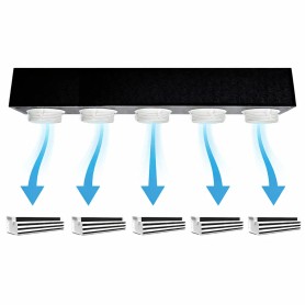 Kit Plenum canalizzato in poliuretano espanso a 5 zone completo di plenum 3 feritoie a scomparsa L. 300 mm  