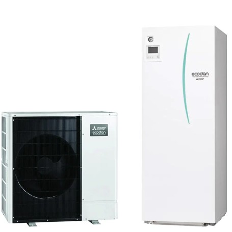 Pompa di calore Mitsubishi con accumulo hydrotank ACS 200 lt integrato 8 Kw A+++ R32