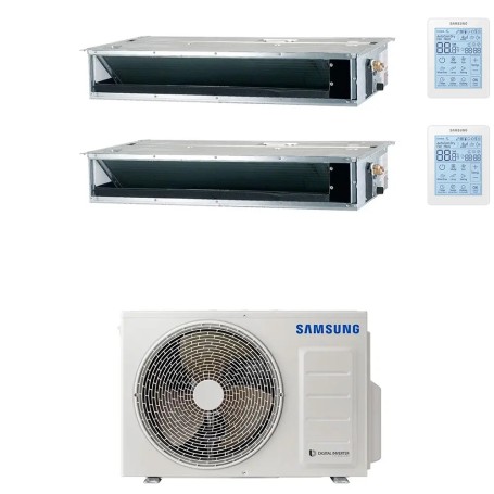 Climatizzatore canalizzabile Samsung dual split 12000+12000 Btu Inverter R32 A++ AJ068TXJ3KG:  