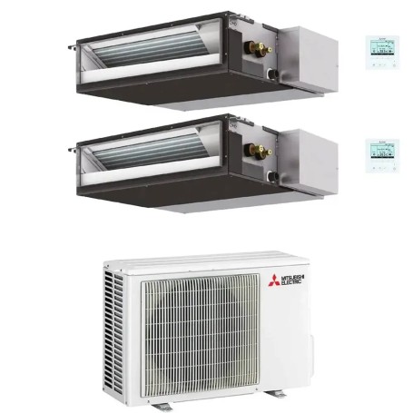 Climatizzatore canalizzabile Mitsubishi SEZ-MDA dual split 12000+18000 btu inverter MXZ-3F68VF4 A++ R32