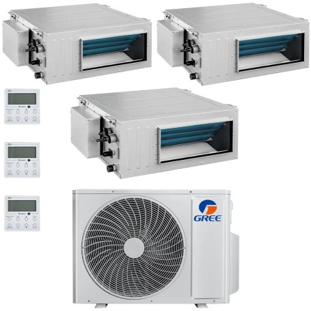 Climatizzatore canalizzabile Gree trial split 9000+12000+12000 A++ R32 inverter GWHD(24)NK6OO Wifi