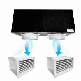 Kit Plenum Coibentato per Fancoil a 2 zone completo di plenum bocchetta con griglia in Pvc