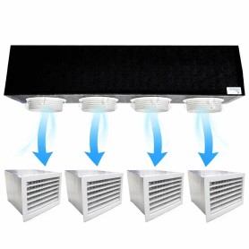 Kit Plenum Coibentato per Fancoil Canalizzato a 4 zone completo di plenum bocchetta con griglia in Pvc 