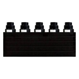 Plenum in poliuretano espanso a 5 uscite con 5 attacchi conici da 100, 127 e 150 mm 