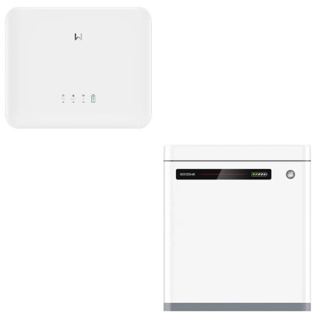Kit Fotovoltaico da 3,6 kW Composto da Inverter Ibrido Goodwe GW3600-ES-20 3,6 KW e Pacco Batteria GWLYNX-U5.0-30 da 5kWh 